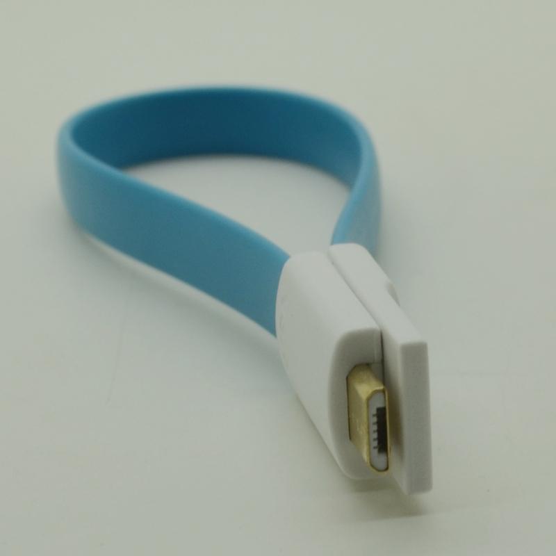 Colorful 22cm magnet micro USB cable for Samsung Galaxy S4 S IV / i9500 blue